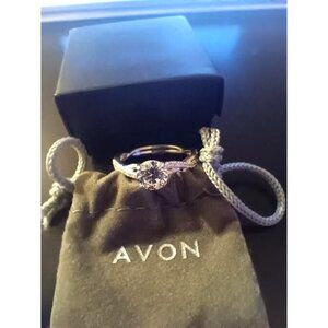 Avon Sterling Silver CZ Twist Engagement Ring Sz 10 new in the box